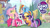 Size: 1920x1080 | Tagged: safe, applejack, fluttershy, pinkie pie, rainbow dash, rarity, twilight sparkle, earth pony, pegasus, pony, unicorn, g4, my little pony: friendship is magic, official, season 1, female, mane six, mare, my little pony logo, ponyville, unicorn twilight