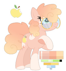 Size: 2300x2465 | Tagged: safe, artist:monochrome-sunsets, oc, oc only, earth pony, pony, female, glasses, high res, magical lesbian spawn, mare, offspring, parent:applejack, parent:pinkie pie, parents:applepie, simple background, solo, transparent background