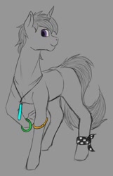 Size: 826x1280 | Tagged: safe, artist:stray prey, oc, oc only, oc:lucent, pony, unicorn, solo, sternocleidomastoid