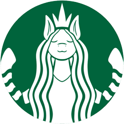 Size: 705x705 | Tagged: safe, artist:stray prey, pony, logo, parody, simple background, solo, starbucks, transparent background