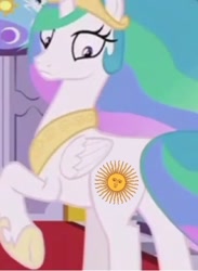 Size: 720x984 | Tagged: safe, edit, edited screencap, screencap, princess celestia, a royal problem, g4, alternate cutie mark, argentina, butt, plot, praise the sun, sun, sunbutt