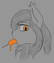 Size: 850x1000 | Tagged: safe, artist:stray prey, oc, oc only, oc:flare, bat pony, pony, food, popsicle, popsicle stick, solo