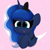 Size: 3000x3000 | Tagged: safe, artist:daftramms, princess luna, alicorn, pony, g4, cute, fanart, high res, simple background, solo