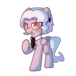 Size: 3543x3543 | Tagged: safe, artist:cro, oc, oc only, pony, 2023 community collab, derpibooru community collaboration, eye clipping through hair, high res, necktie, simple background, solo, transparent background, white pupils