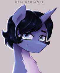 Size: 2430x2982 | Tagged: safe, artist:opal_radiance, oc, pony, unicorn, bust, high res, portrait, solo