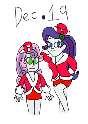 Size: 3000x4229 | Tagged: safe, artist:bigpurplemuppet99, rarity, sweetie belle, human, equestria girls, g4, 19, christmas, duo, holiday, simple background, transparent background