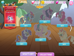 Size: 2048x1536 | Tagged: safe, gameloft, applejack, fluttershy, pinkie pie, princess celestia, rainbow dash, rarity, twilight sparkle, breezie, kirin, nirik, winged kirin, g4, my little pony: magic princess, applejack's hat, cloven hooves, coin, collection, costs real money, cowboy hat, crown, duality, english, fangs, female, fire, gem, group, hat, horn, jewelry, kirin applejack, kirin celestia, kirin fluttershy, kirin pinkie, kirin rainbow dash, kirin rarity, kirin twilight, kirin-ified, mane of fire, mane six, mobile game, numbers, regalia, species swap, spread wings, text, timer, twilight sparkle (alicorn), wings