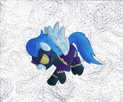 Size: 1200x1000 | Tagged: safe, artist:andromedasparkz, nightshade, pegasus, pony, g4, clothes, costume, shadowbolts, shadowbolts costume, shadowbolts uniform, solo