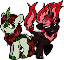 Size: 1605x1490 | Tagged: safe, artist:sexygoatgod, oc, oc only, oc:peppermint spice, kirin, nirik, pony, adoptable, cloven hooves, duality, self paradox, simple background, transparent background