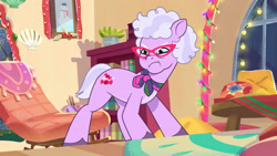 Size: 3072x1727 | Tagged: safe, screencap, grandma figgy, earth pony, pony, foal food, g5, my little pony: tell your tale, spoiler:g5, spoiler:my little pony: tell your tale, spoiler:tyts01e38, female, glasses, high res, mare, solo, youtube link