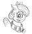 Size: 2062x2162 | Tagged: safe, artist:tigerbeetle, derpibooru exclusive, oc, oc only, cyclops, earth pony, pony, black and white, blushing, bow, bust, clothes, ear piercing, eyelashes, female, frog (hoof), grayscale, high res, looking at you, mare, monochrome, one ear down, one eyed, open mouth, open smile, piercing, portrait, raised hoof, scarf, simple background, sketch, smiling, striped scarf, thick eyebrows, underhoof, waving at you, white background