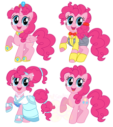 Size: 2417x2718 | Tagged: safe, artist:beebee, pinkie pie, alicorn, earth pony, pony, g4, alicornified, cute, diapinkes, fanart, high res, pinkiecorn, race swap, simple background, solo, white background, xk-class end-of-the-world scenario