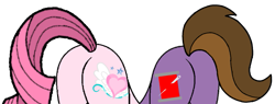 Size: 987x376 | Tagged: safe, artist:muhammad yunus, artist:stellar-ponies, oc, oc only, oc:annisa trihapsari, oc:princess kincade, earth pony, pony, adorasexy, annibutt, beautiful, butt, butt only, cute, duo, duo female, earth pony oc, female, kincadebutt, mare, pictures of butts, plot, plot pair, sexy, simple background, tail, transparent background, updated