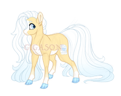 Size: 2900x2300 | Tagged: safe, artist:gigason, oc, oc only, oc:snow blanket, earth pony, pony, female, mare, obtrusive watermark, offspring, parent:double diamond, parent:fluttershy, simple background, solo, transparent background, watermark