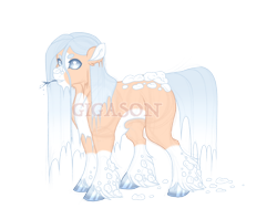 Size: 2900x2300 | Tagged: safe, artist:gigason, oc, oc only, oc:first snow, hybrid, windigo, high res, interspecies offspring, obtrusive watermark, offspring, parent:applejack, parent:windigo, simple background, solo, transparent background, watermark