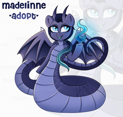 Size: 2492x2377 | Tagged: safe, artist:madelinne, oc, oc only, bat pony, lamia, original species, snake, adoptable, adoptable open, high res, magic, male, solo, stallion, zoom layer