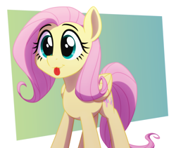 Size: 1920x1620 | Tagged: safe, artist:whitequartztheartist, fluttershy, pegasus, pony, g4, :p, female, folded wings, simple background, solo, standing, three quarter view, tongue out, wings