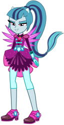 Size: 991x1929 | Tagged: safe, artist:ajosterio, sonata dusk, human, equestria girls, g4, my little pony equestria girls: legend of everfree, alternate universe, clothes, clothes swap, crystal guardian, crystal wings, gloves, ponied up, simple background, solo, transparent background, wings