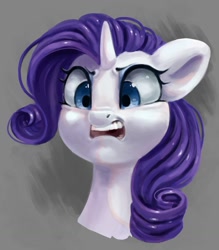 Size: 886x1013 | Tagged: safe, artist:melodylibris, rarity, pony, unicorn, g4, angry, bust, female, floppy ears, looking at something, looking at you, mare, open mouth, portrait, solo, style emulation, teeth