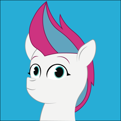 Size: 900x900 | Tagged: safe, artist:prixy05, zipp storm, pegasus, pony, g5, blue background, bust, portrait, simple background