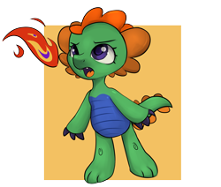 Size: 2600x2200 | Tagged: safe, artist:dumbwoofer, oc, oc:emziko, dragon, fangs, female, fire, fire breath, open mouth, simple background, solo, transparent background