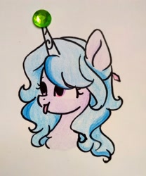 Size: 2735x3290 | Tagged: artist needed, source needed, safe, izzy moonbow, pony, unicorn, g5, ball, cute, high res, izzy's tennis ball, simple background, solo, tennis ball, tongue out, traditional art, white background
