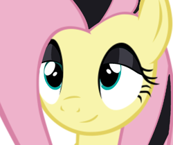 Size: 1198x1000 | Tagged: safe, fluttershy, pegasus, pony, g4, bust, emoshy, simple background, smiling, solo, white background