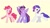 Size: 2048x1152 | Tagged: safe, artist:hosikawa, pinkie pie, rarity, twilight sparkle, alicorn, earth pony, pony, unicorn, g4, female, horn, mare, open mouth, simple background, spread wings, trio, trio female, twilight sparkle (alicorn), wings, yellow background