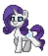 Size: 196x228 | Tagged: safe, artist:j-pinkie, rarity, pony, pony town, g4, animated, gif, pixel art, simple background, solo, transparent background, walk cycle, walking