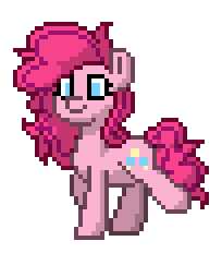 Size: 204x232 | Tagged: safe, artist:j-pinkie, pinkie pie, earth pony, pony, pony town, g4, animated, gif, pixel art, simple background, solo, transparent background, walk cycle, walking