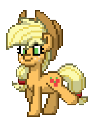 Size: 196x256 | Tagged: safe, artist:j-pinkie, applejack, earth pony, pony, pony town, g4, animated, gif, pixel art, simple background, solo, transparent background, walk cycle, walking