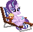 Size: 108x104 | Tagged: safe, artist:botchan-mlp, starlight glimmer, pony, unicorn, g4, animated, chair, desktop ponies, eating, female, food, gif, herbivore, mare, pixel art, popcorn, simple background, sitting, solo, sprite, transparent background