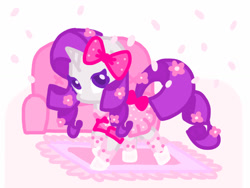Size: 1024x768 | Tagged: safe, artist:andromedasparkz, rarity, pony, unicorn, g4, bow, clothes, dress, female, girly, girly girl, hair bow, mare, solo