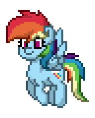 Size: 192x240 | Tagged: safe, artist:j-pinkie, rainbow dash, pegasus, pony, pony town, g4, animated, gif, pixel art, simple background, solo, transparent background