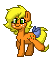 Size: 200x232 | Tagged: safe, artist:j-pinkie, applejack (g1), earth pony, pony, pony town, g1, g4, animated, bow, cute, g1 jackabetes, g1 to g4, generation leap, gif, pixel art, simple background, solo, tail, tail bow, transparent background, walk cycle, walking