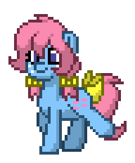 Size: 192x232 | Tagged: safe, artist:j-pinkie, bow tie (g1), earth pony, pony, pony town, g1, g4, animated, cute, female, g1 to g4, generation leap, gif, mare, pixel art, simple background, solo, tieabetes, transparent background, walk cycle, walking