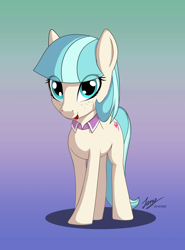 Size: 2000x2700 | Tagged: safe, artist:duskie-06, coco pommel, pony, g4, gradient background, high res, solo