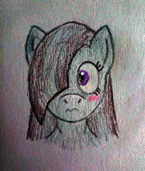 Size: 2767x3263 | Tagged: safe, artist:mildgyth, marble pie, earth pony, anthro, g4, blushing, bust, high res, portrait, solo, traditional art, wide eyes