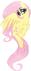 Size: 1012x2294 | Tagged: safe, artist:conflei, fluttershy, pegasus, pony, g4, eyelashes, female, mare, simple background, solo, white background, wings