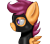 Size: 1708x1500 | Tagged: safe, artist:taeko, scootaloo, pegasus, pony, fanfic:rainbow factory, g4, absentia, catsuit, factory scootaloo, fanfic art, female, filly, foal, frown, shading practice, side view, simple background, solo, transparent background
