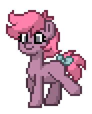 Size: 184x228 | Tagged: safe, artist:j-pinkie, ember (g1), pony, pony town, g1, g4, animated, bow, cute, female, filly, foal, g1 emberbetes, g1 to g4, generation leap, gif, missing cutie mark, pixel art, simple background, solo, tail, tail bow, transparent background, walk cycle, walking