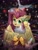 Size: 1620x2160 | Tagged: safe, artist:lendftcn, fluttershy, pegasus, pony, rabbit, g4, animal, christmas, christmas lights, cute, female, floppy ears, holiday, looking at you, mare, open mouth, open smile, present, shyabetes, smiling, smiling at you, solo