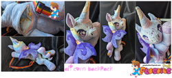 Size: 2751x1257 | Tagged: safe, artist:princeofrage, oc, oc only, backpack, irl, photo, plushie, solo