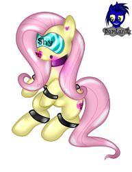 Size: 2806x3631 | Tagged: safe, artist:damlanil, fluttershy, latex pony, original species, pegasus, pony, g4, bdsm, bondage, bound wings, close-up, clothes, collar, cuffs, encasement, female, gas mask, heart, high res, hypnogear, latex, living latex, mare, mask, mind control, restrained, rubber, rubber drone, rubber suit, shiny, shiny mane, show accurate, simple background, sitting, solo, story, story included, transformation, transparent background, vector, visor, wings