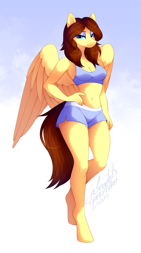 Safe Artist Scarlet Spectrum Oc Oc Only Oc Lucy Harmony Pegasus Anthro