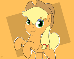 Size: 2500x2000 | Tagged: safe, artist:reinbou, applejack, earth pony, pony, g4, applejack's hat, cowboy hat, hat, high res, looking at you, simple background, solo