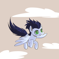 Size: 1200x1200 | Tagged: safe, artist:andromedasparkz, soarin', pegasus, pony, g4, flying, solo