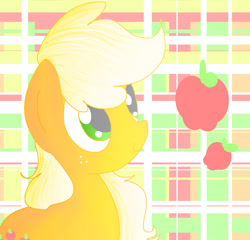 Size: 2000x1920 | Tagged: safe, artist:andromedasparkz, applejack, earth pony, pony, g4, apple, female, food, mare, missing accessory, solo