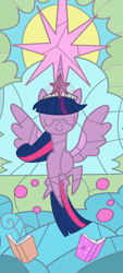 Size: 1080x2400 | Tagged: safe, artist:dddromm, twilight sparkle, alicorn, pony, g4, canterlot, canterlot castle, female, mare, solo, stained glass, twilight sparkle (alicorn)