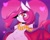 Size: 2500x2000 | Tagged: safe, artist:lockheart, oc, oc:arrhythmia, bat pony, pony, bat pony oc, bedroom eyes, belly button, clothes, evening gloves, eyeshadow, female, floating heart, gloves, heart, heart background, high res, long gloves, makeup, mare, pubic fluff, scarf, solo, spread wings, striped scarf, wide hips, wings